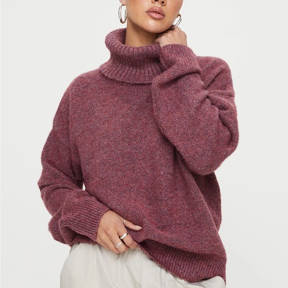 Princess Polly Sweaters - Princess Polly Dusty Rose Cowl Neck Sweater